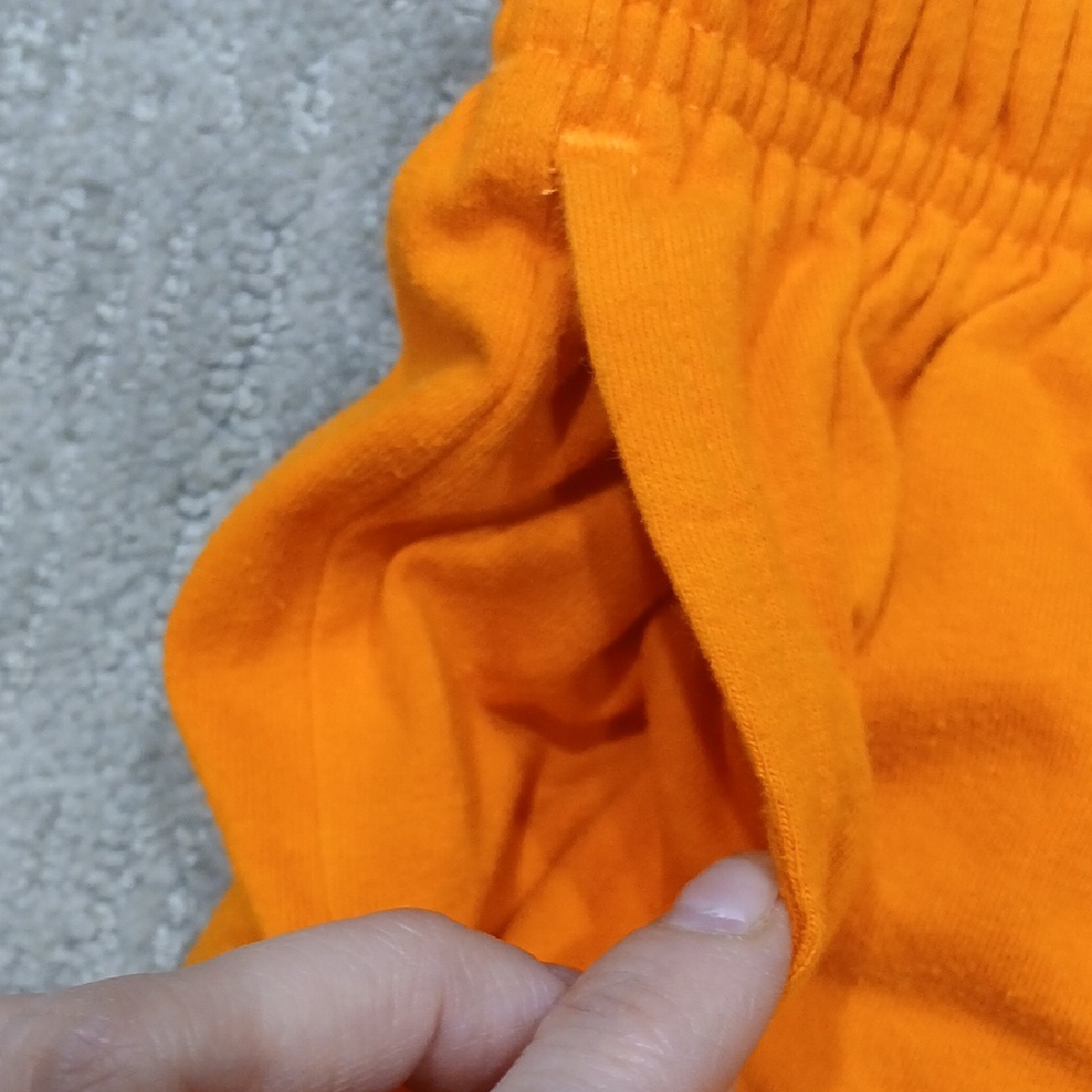 Bright Orange Elastic Waist Shorts - Picture 4 of 5